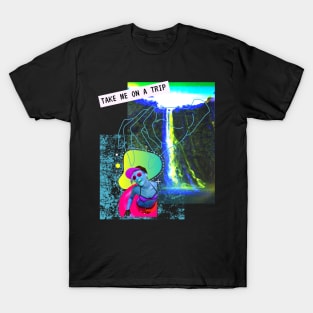 Soultrip Trip Wasserfall Glitch Fun Vaporwave God T-Shirt